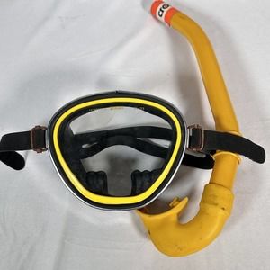 Vintage Metal Frame King Scuba Snorkel Diving Mask Ikari Glass Made in Japan